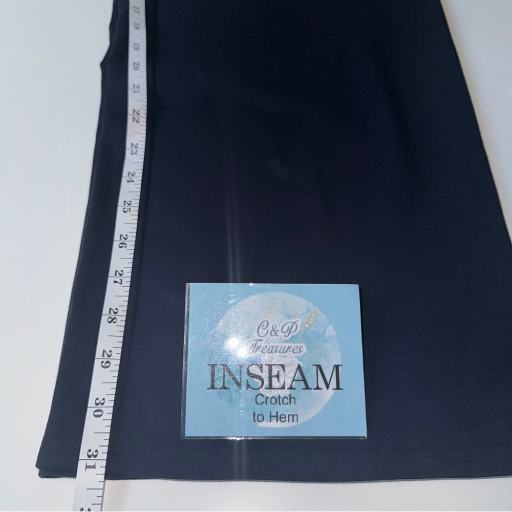 J.Jill Wearever Navy Blue Wide Leg Pull‎ On Pants Size Large With Side Pockets - Picture 7 of 12